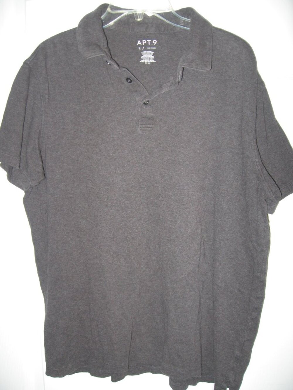 Apt. 9 Basic Polo Shirt Men's Large Charcoal Gray